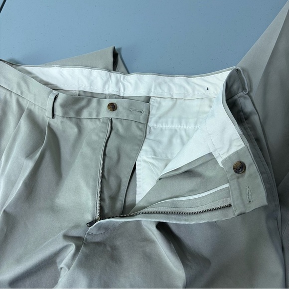Brooks Brothers Advantage Chino Elliot Men 38X32 Cotton Pleated Pants Cuffed Hem - Picture 12 of 16